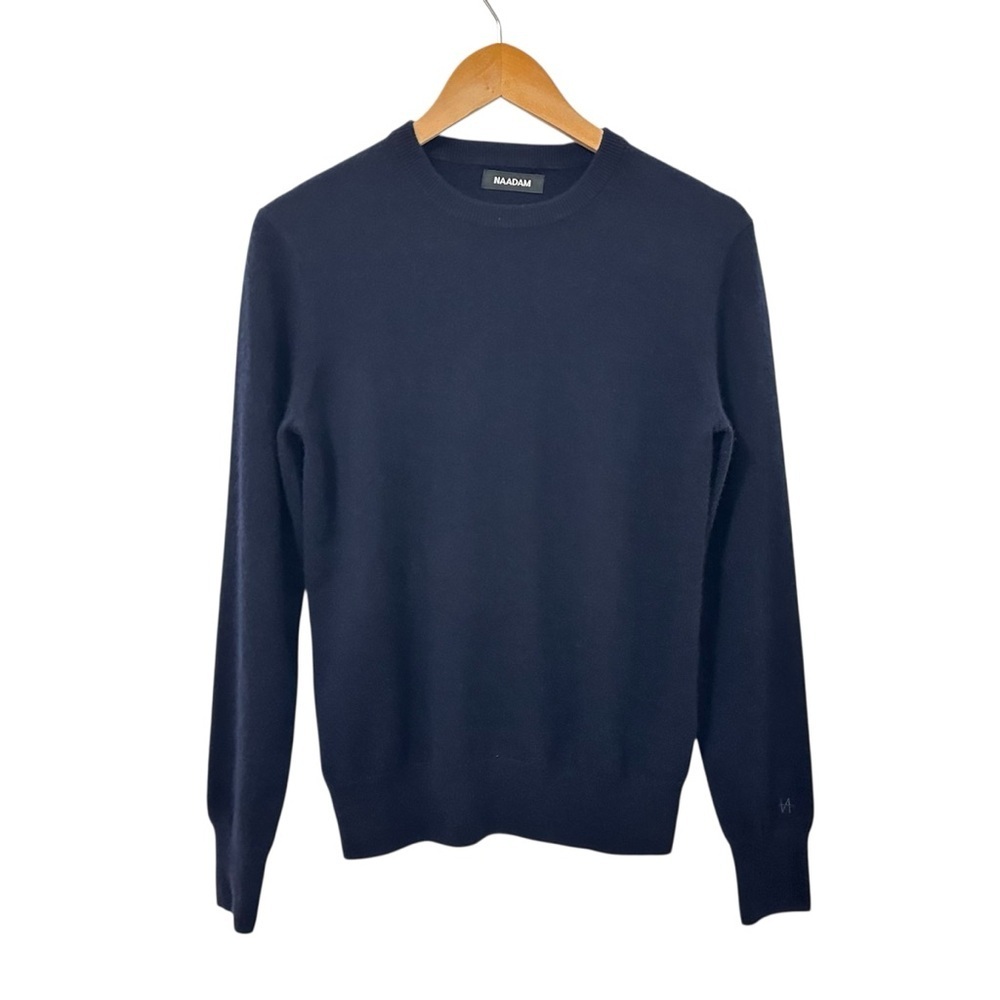 NAADAM Womens Cashmere Crewneck Pullover Sweater Sz XS Blue Long Sleeve